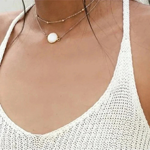 2 LEFT! Gold Pearl Choker Mother Pearls 14k Boho Beach - Picture 1 of 6